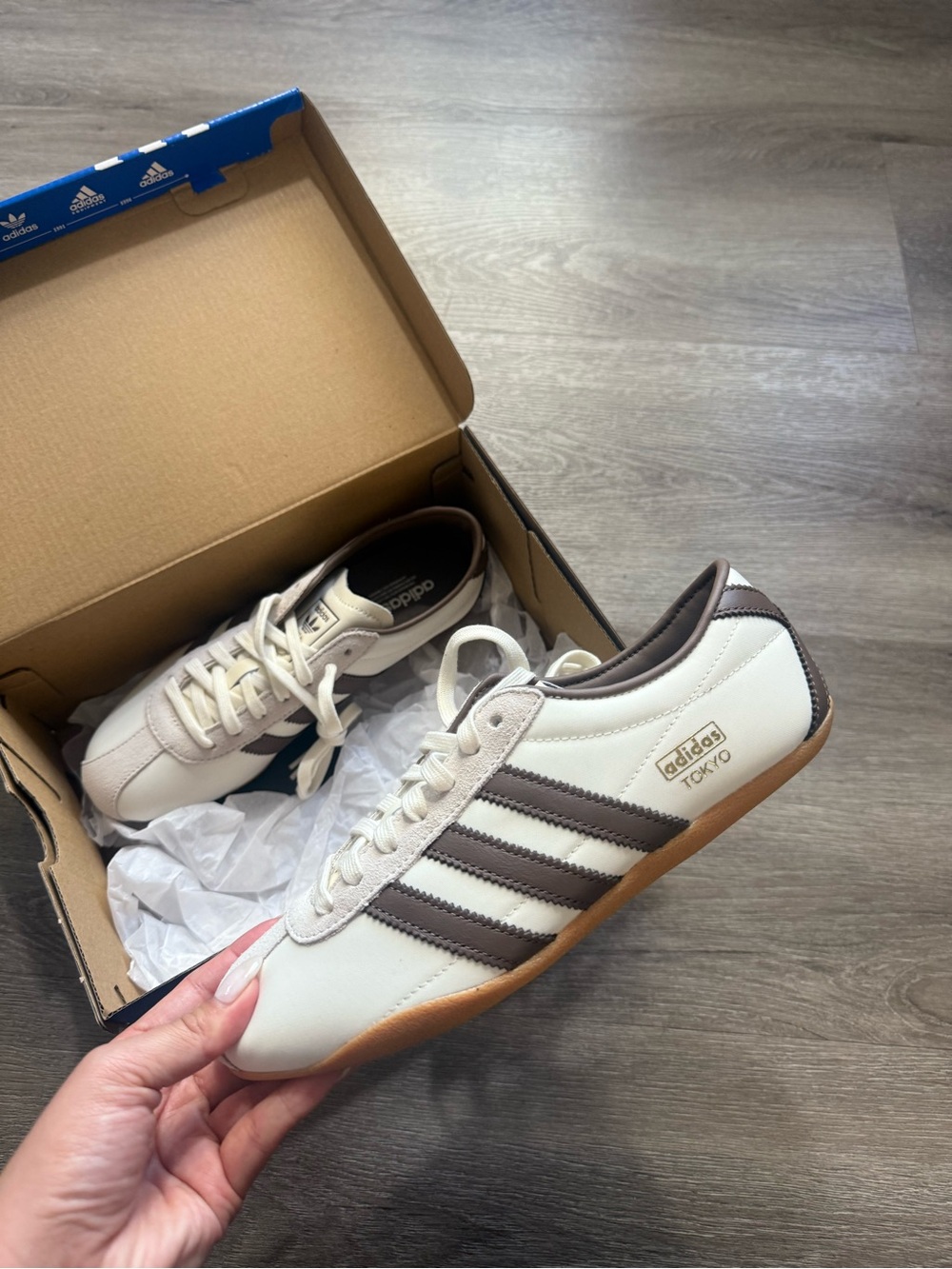 adidas Tokyo Classic Sneaker in Cream and Brown